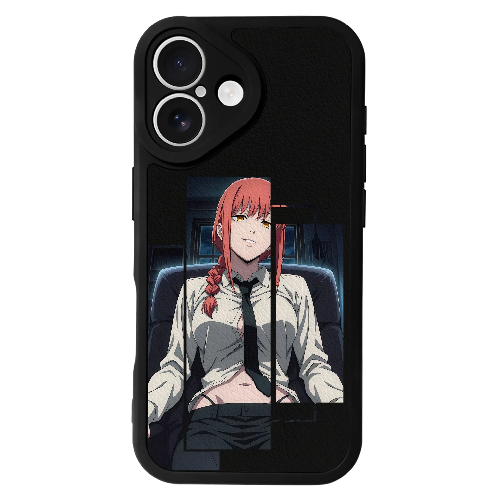 チェンソーマン グッズ,マキマ - IPhone 16シリーズ対応 ・ シリコンスマホケース ・ レザー調 ・ 高精度フィット ・ 耐衝撃 ・ ワイヤレス充電対応 ・ 精密カット